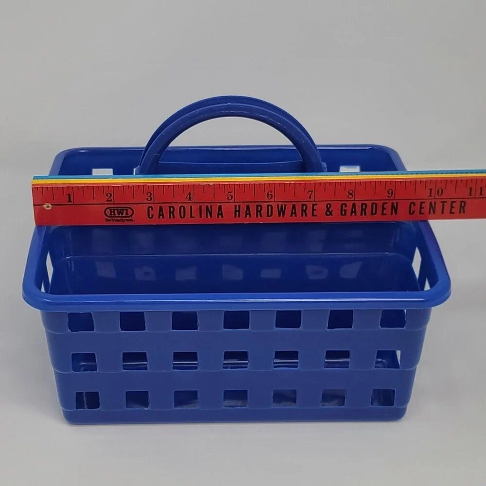 Blue Plastic Organizer Caddy Tote Basket Storage Bin Divided 10